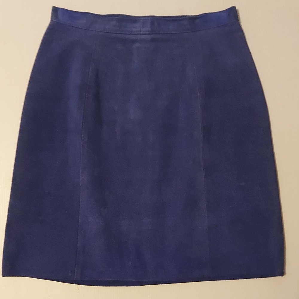 Genuine Suede Royal Blue mini skirt